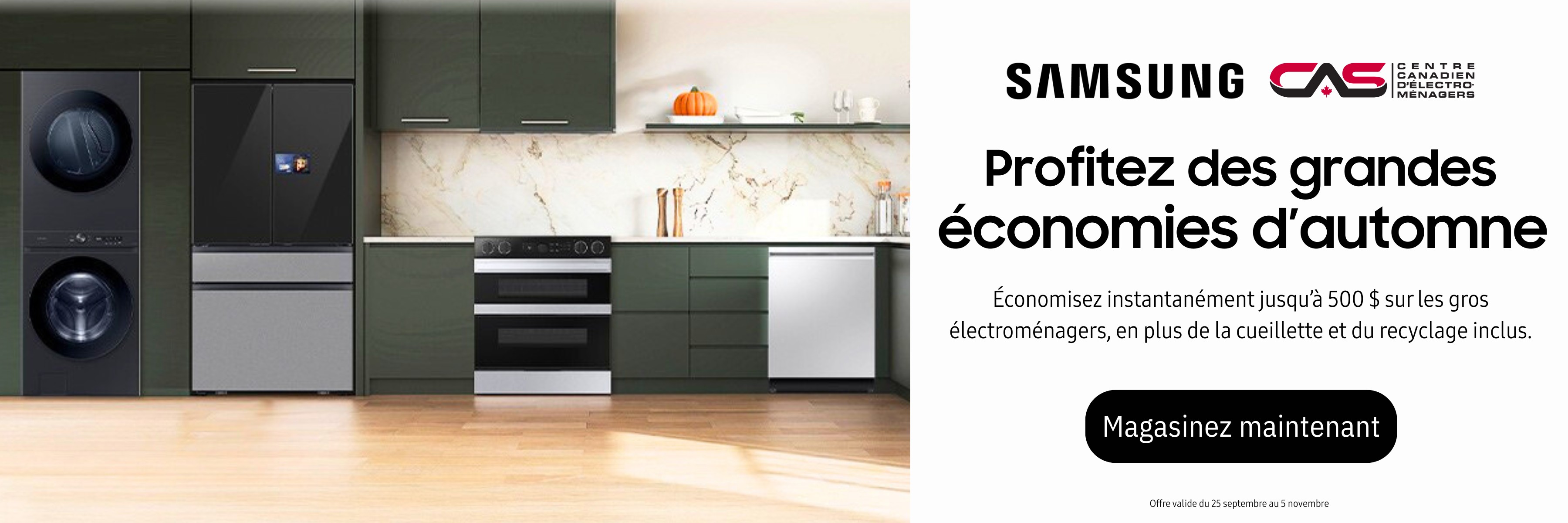 Promotion électroménagers Samsung Automne