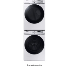 Samsung 3-Piece Stackable WF45B6300AW Washer, DVE45B6305W Electric Dryer & Stacking Kit